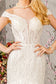 Jewel Embroidery Sheer Bodice Mesh Trumpet Long Wedding Dress GLGL3490-2