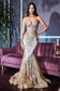 Fitted Floral Glitter Print Corset Gown-8
