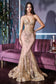 Fitted Floral Glitter Print Corset Gown-12