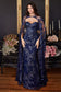 Strapless Fitted Gown With Lace Cape-0