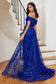 Off The Shoulder Lace Gown With Over Skirt-6