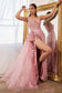 Fit And Flare Glitter Print Gown With Side Peplum-7