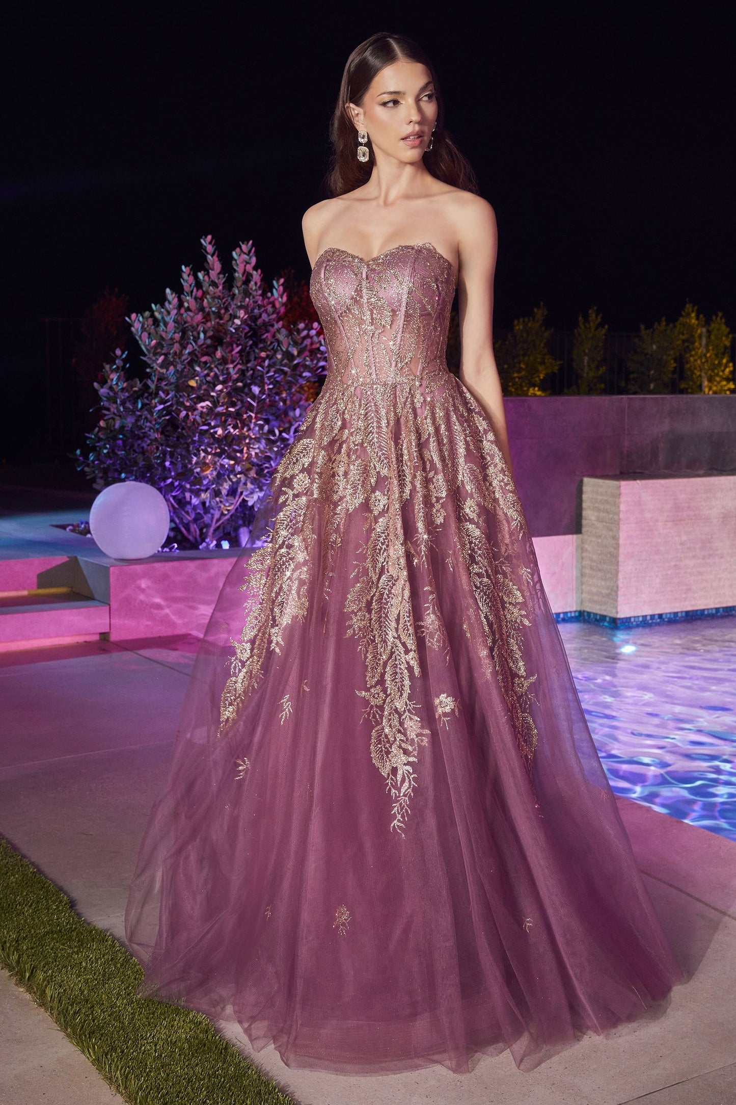 Strapless Layered Tulle Ball Gown-2