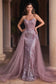 Strapless Glitter Gown With Removable Tulle Overskirt-0