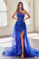 One Shoulder Glitter & Tulle Gown-5
