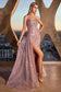 Strapless Fitted Glitter Embellished Gown-1