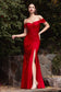 Off The Shoulder Stretch Evening Gown-9