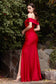 Off The Shoulder Stretch Evening Gown-8