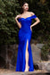 Off The Shoulder Stretch Evening Gown-7