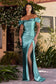 Fitted Gathered Satin Gown-7