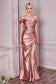 Fitted Gathered Satin Gown-8