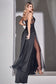 Chiffon Embellished Strapless Gown-6