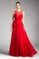 A-Line Chiffon Dress with Illusion Neckline-5