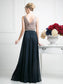 Beaded Belt Chiffon A - Line Dress-6