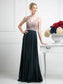 Beaded Belt Chiffon A - Line Dress-5