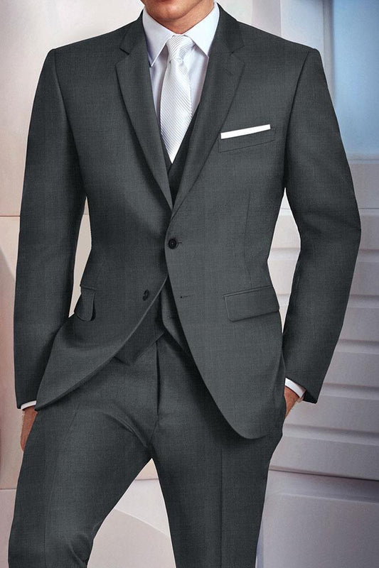 "Madison" Steel Grey Suit Jacket Notch (Separates)-0
