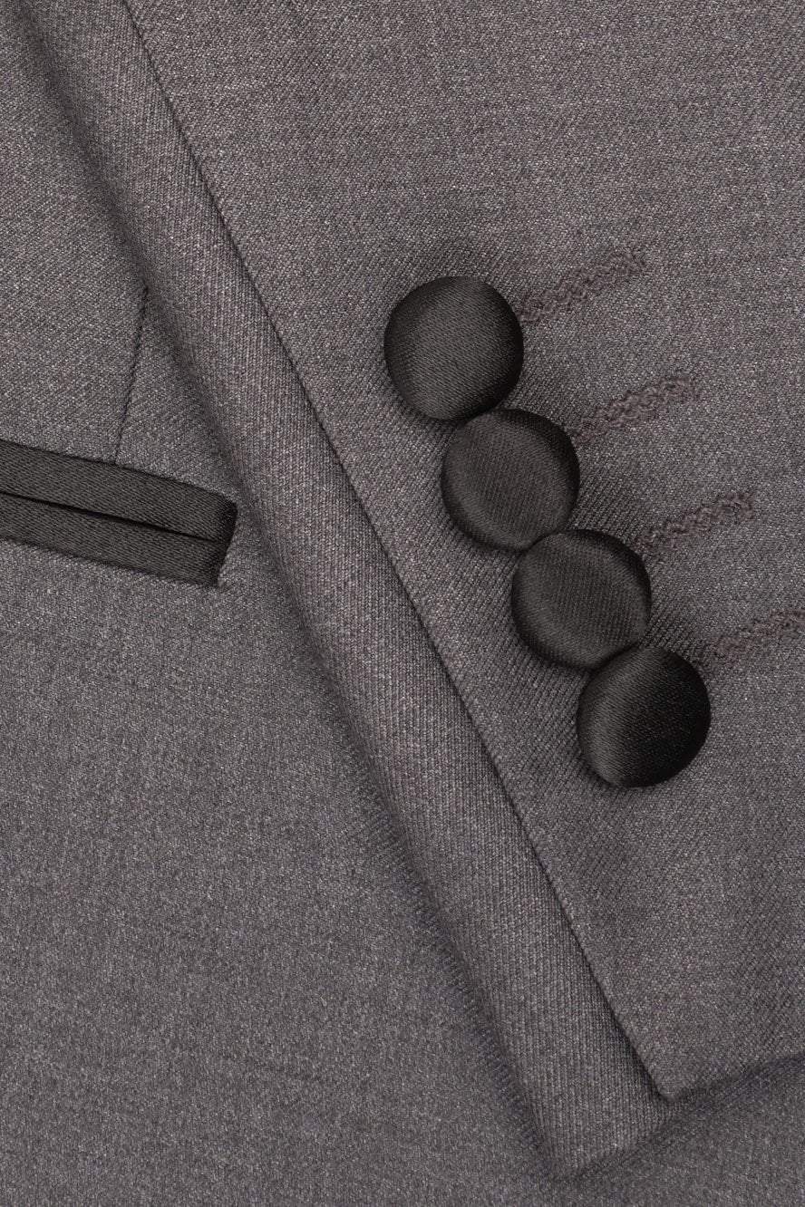 "Milan" Steel Grey Tuxedo Jacket Peak (Separates)-2