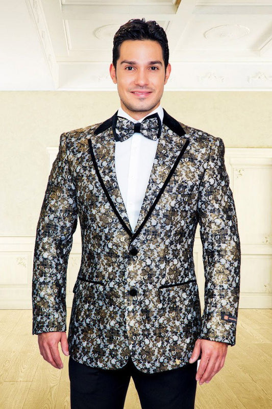 "Mystic" Black & Gold Blazer Jacket-0