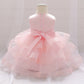 Baby Girl Sequins Patched Design Sleeveless Tutu Style Baptism Birthday Dress-6