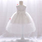 Baby Girl Full Moon Christening Trailing Tutu Formal Dress-8