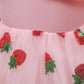 Baby Girl Strawberry Sequins Pattern Bow Tie Design Sling Tutu Formal Dress-9