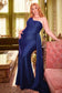 Fitted Stretch One Shoulder Satin Plus Size Long Evening Dress CDPT004C-6