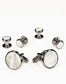 White Mother of Pearl in Gold or Silver Setting Studs & Cufflinks Set-1