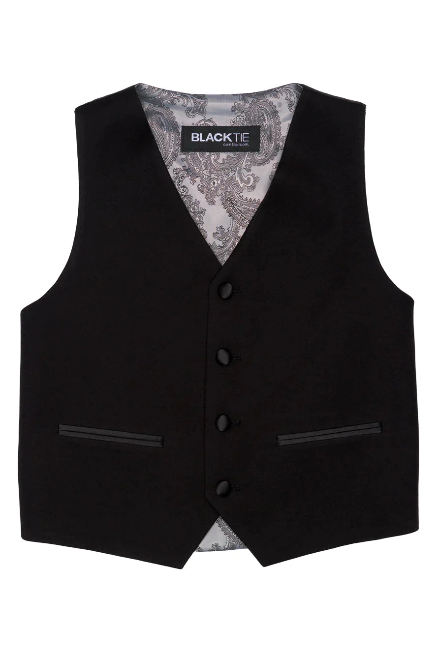 "Kingston" Kids Onyx Black Tuxedo (5-Piece Set)-10