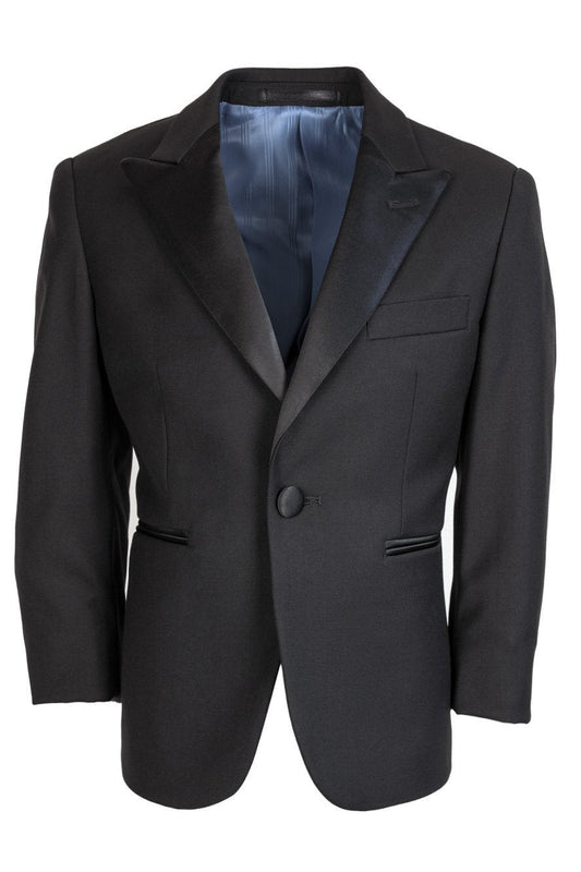 "Vienna" Kids Black Tuxedo Jacket Peak (Separates)-0