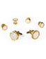 White Octagon Mother of Pearl with Gold or Silver  Edge Studs and Cufflinks Set-0